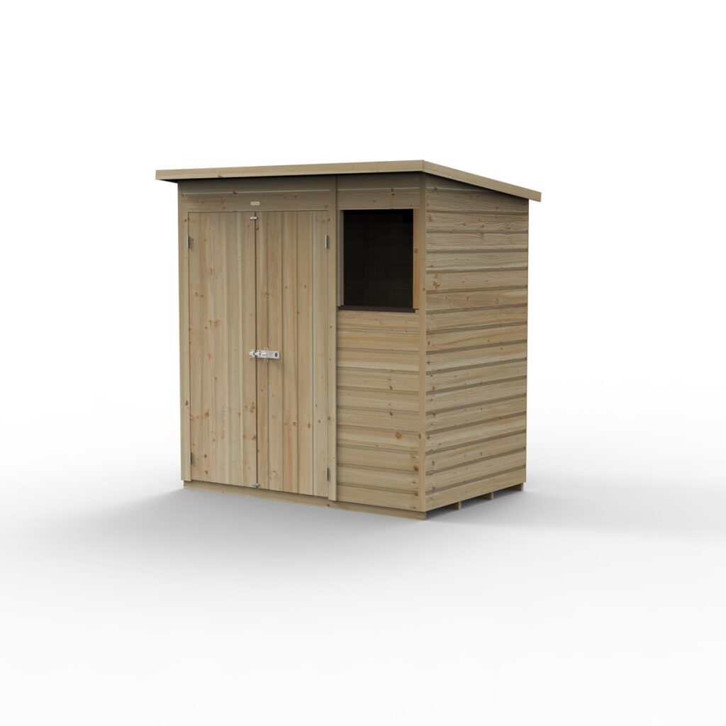 Beckwood 6×4 Pent Shed – 1 Window – Double Door 5013053204047 2